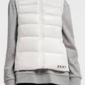 DKNY Ivory Quilted Vest